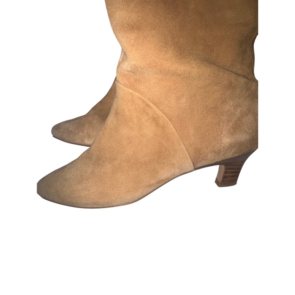 Silent D Erena Kitten Heel Boots Tan Suede Tall EU 37 US 7 Anthropologie - Picture 11 of 13